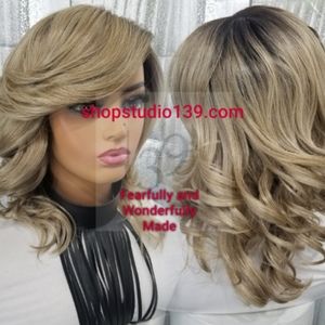 Ash blonde human hair lace front wig